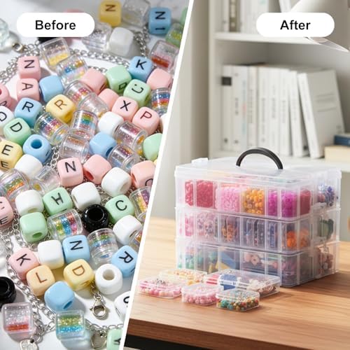 Stackable Bead Organizer 3 Tier with 58pcs Small Boxes Storage Container - Image 4