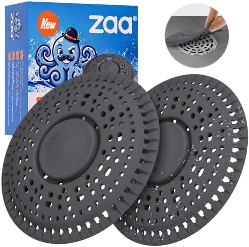Zaa Shower Drain Hair Catcher Silicone Flat Floor Strainer Protector by zaa