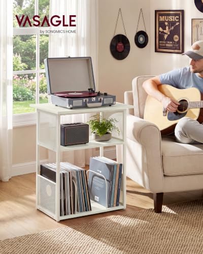 VASAGLE Record Player Stand, End Table with Record Storage up to 160 Albums - Image 2
