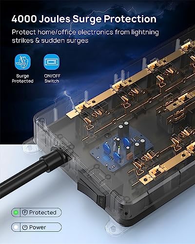TROND Surge Protector Power Strip with 32W USB C, 5ft, ETL Listed, Black - Image 5