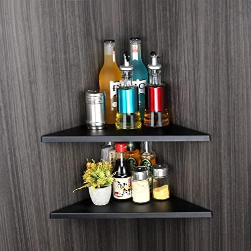 evron Corner Mounting Shelf,Easy to Install Wall Corner Shelf,Frosting Pattern Right-Angled,Set of 2 - Image 2