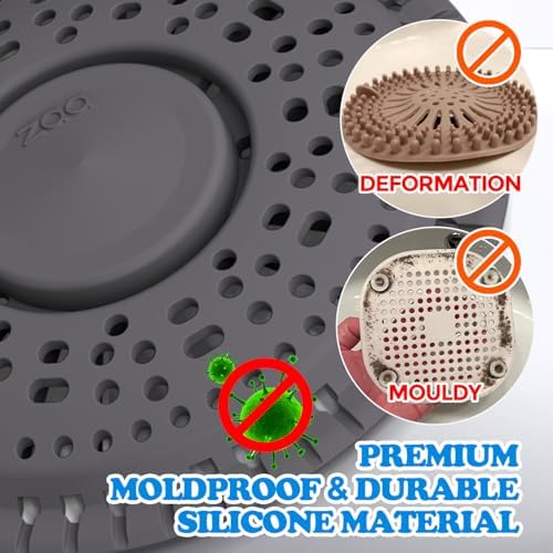 Zaa Shower Drain Hair Catcher Silicone Flat Floor Strainer Protector - Image 4