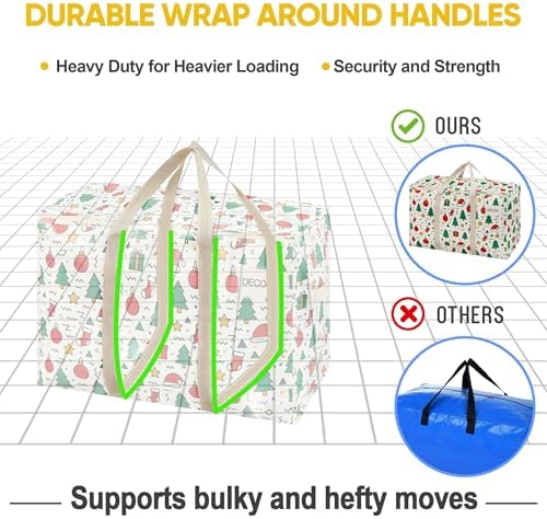 VENO 2 Pack Heavy Duty Moving Bags, Extra Large Storage Bags with Reinforced Handles & Strong Zippers, Foldable & Reusable Moving Box Alternative for Clothes & Dorm Storage - Image 5
