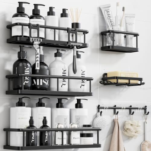 YASONIC Shower Caddy Adhesive, Rustproof Shower Shelves for Inside Shower by YASONIC