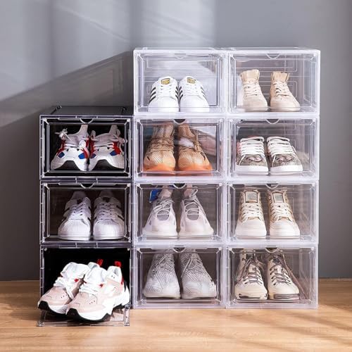Attelite Shoe Storage Boxes X-Large Stackable Clear Shoe Organizer,9 Pack - Image 4