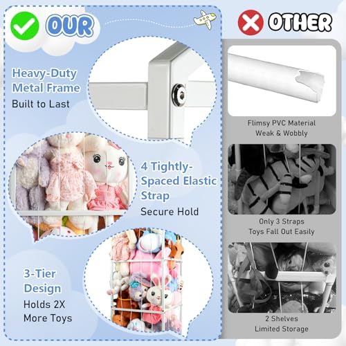 NomNest Metal Stuffed Animal Storage Zoo, Large Stuffy Storage for Kids - Image 4