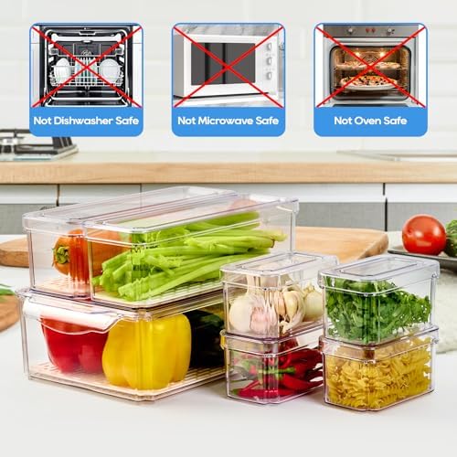 JollyPack Fridge Organizers, Refrigerator Organizer Bins with Lids, 14 Pack - Image 2