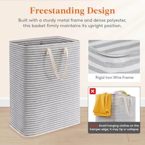 Lifewit 125L Large Collapsible Laundry Basket with Extended Handles, Grey - Image 5