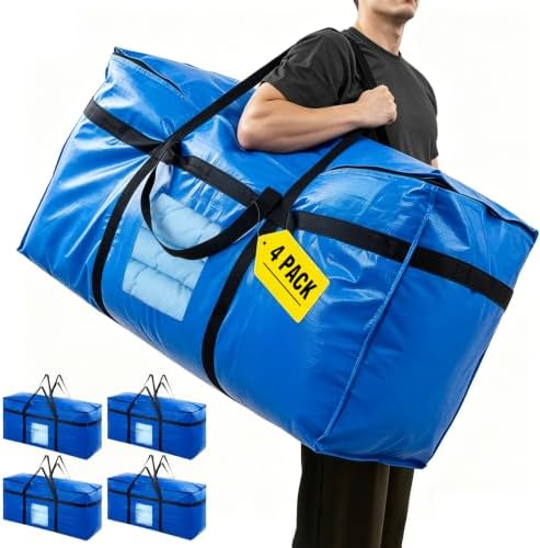 60 Gallon Extra Large Storage Bags, Heavy Duty Moving Bags, 4 Packs by Unknown