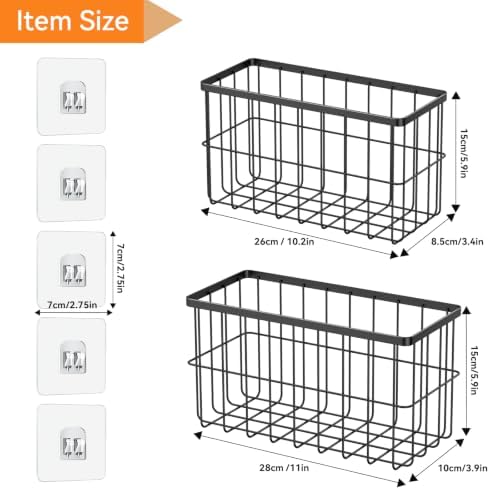 FAMNONE 2-Pack Adhesive Cabinet Door Organizer, 5.9" Inside Cabinet Storage - Image 3