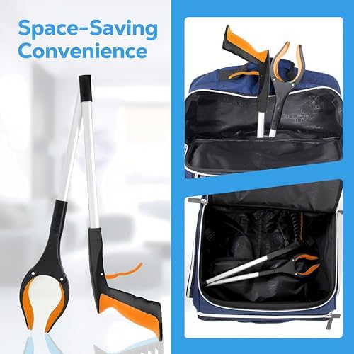 Grabber Reacher Tool - 32” Extra Long Foldable Gripper and Reaching Tool - Heavy Duty Pick Up Stick Grabbers for Seniors, Trash, Surgery Recovery Must Haves Gifts (Orange) - Image 6