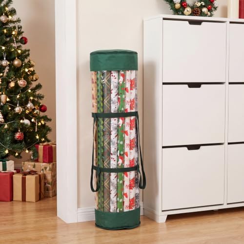 Christmas Wrapping Paper Organizer, 41" Gift Wrapping Paper Storage Green - Image 5