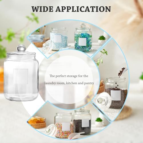 FyndraX Half Gallon Glass Jars - Large Airtight Containers with Scoop and Labels for Organization and Storage Laundry, Bath Room, Kitchen and Pantry Holder, Set of 4 - Image 7