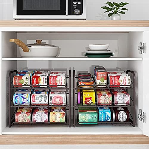Can Rack Organizer,3 Tier Stackable Can Storage Dispenser,Bronze - Image 4