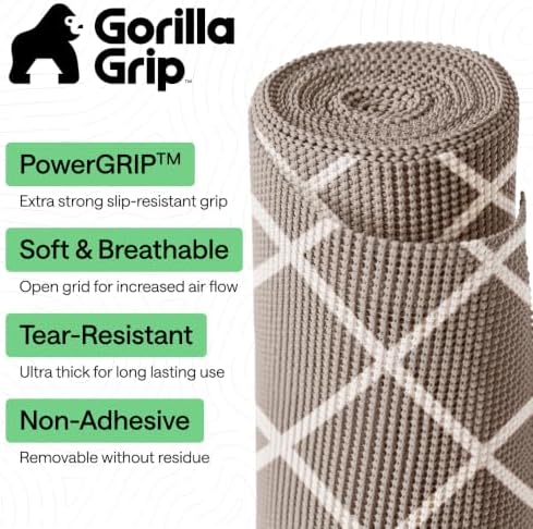 GORILLA GRIP powerGRIP Drawer Shelf and Cabinet Liner, 12"x20', Beige - Image 2