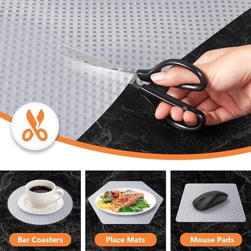 Shelf Liners for Kitchen Cabinets Non Adhensive, Clear 35.4"× 236.2" - Image 3
