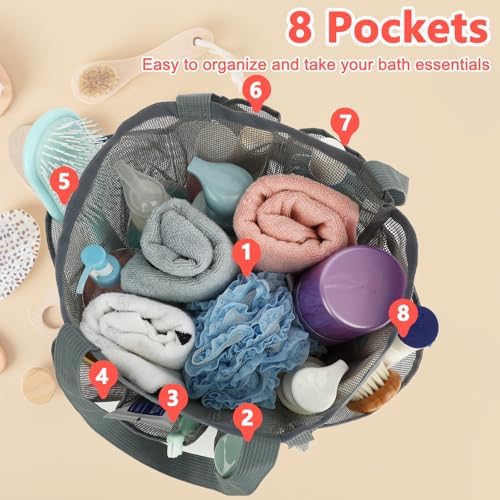 Fammart Mesh Shower Caddy Portable, Shower Bag College Dorm Room Essentials - Image 4