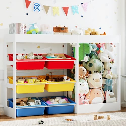 VontinT 50.6"W Toy Organizers and Storage with Stuffed Animal Holder,Wooden by VortinT