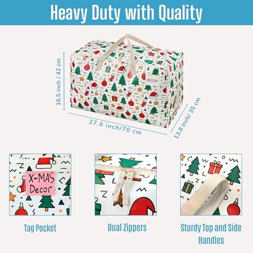VENO 6 Pack Extra Large Heavy Duty Moving Bags with Wide Opening & Reinforced Handles, Reusable Storage Tote Bags with Strong Zippers for Clothes, College Dorm Essentials & Moving Supplies - Image 3