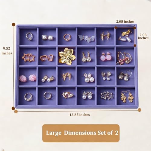 Large Velvet Jewelry Tray Display Drawer Inserts 2 Pack - Image 4