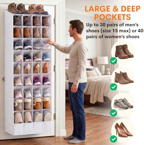Ofiray-home Over the Door Shoe Organizer, 30-40 Pairs - Image 5