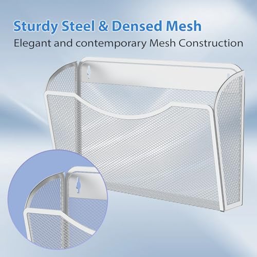 MINDEPOT Wall File Organizer, Hanging Wall File Holder, 1 Pack, White - Image 5