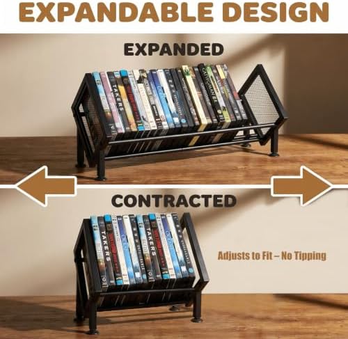 PUTNATRURE DVD Storage Rack, Expandable Game & Blu ray Case Display, 2 Pack - Image 3