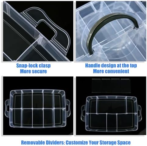 2Pack 3-Tier Stackable Storage Box, 30 Adjustable Compartments Organizer - Image 5