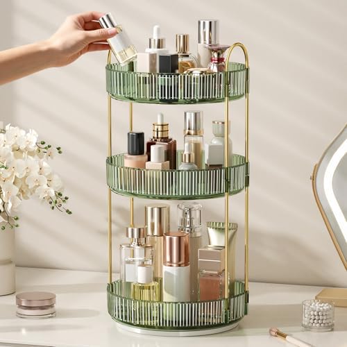 360° Rotating Makeup Organizer, Large Capacity Skincare & Cosmetics Storage - Image 4
