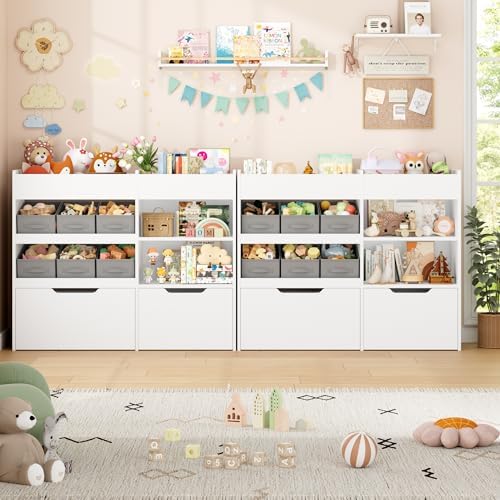 BOTLOG Kids Toy Storage Organizer with Bookshelf and 2 Rolling Drawers - Image 7