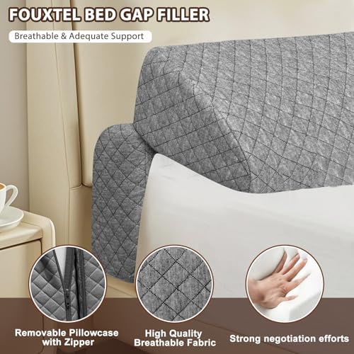 4 Modes Queen Size Pillow Wedge for Headboard Gap, Foldable Bed Wedge Pillow, Bed Gap Filler Fill The Gap (0-7"), Mattress Gap Filler Long Pillow Between Headboard and Mattress (Dark Grey, Queen) - Image 4
