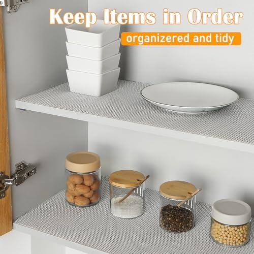 Songrey Non-Slip Shelf Cabinet and Drawer Liner, 17.5IN x 20FT, Light Gray - Image 4