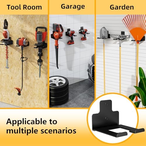 Wall-Mounted Weed Wacker Hanger, Garage Tool Organizer, 1 Pack black - Image 2