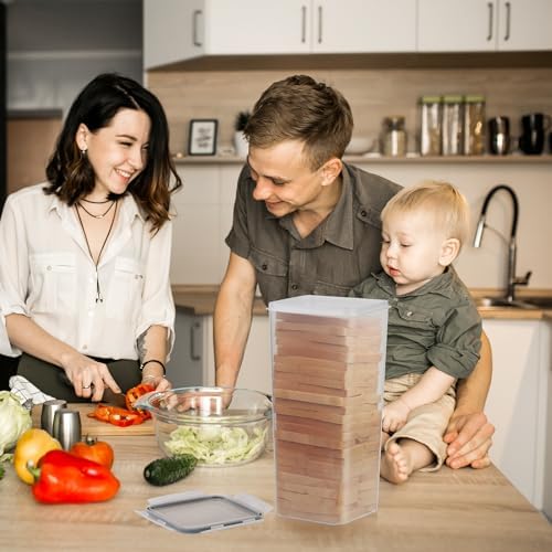Tiawudi 2 Pack Bread Box, Plastic Bread Container, Bread Storage for Kitchen Counter, Bread Keeper with Airtight Lid, Tall Bread Saver, Sandwich Bread Holder, 5.6 Qt / 5.3L Each - Image 4