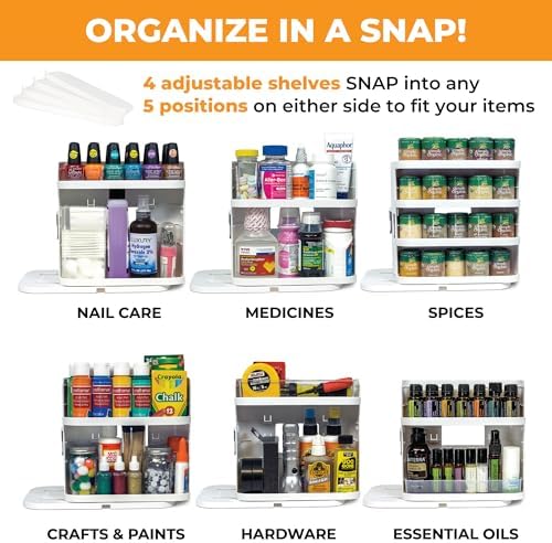 Cabinet Caddy SNAP! Spice Rack Organizer for Cabinet, 4 Adjustable Shelves - Image 4