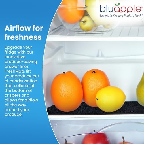 Bluapple FreshMats Refrigerator Drawer Liners, Black, 12x15, Set of 4 Mats - Image 5