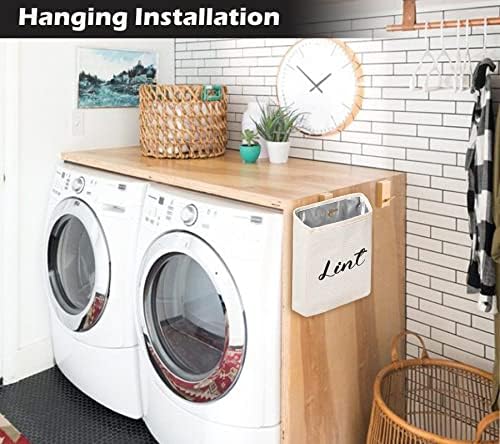 Kamehame Magnetic Lint Bin for Laundry Room Organization and Storage, Cotton Linen Lint Bag, Wall Mount Space Saving Washer Dryer Trash Can Collector - Image 7
