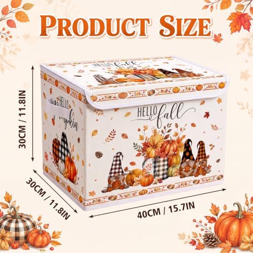 Briwooody Fall Storage Bin with Lid and Carrying Handle Gnome Storage Box - Image 2