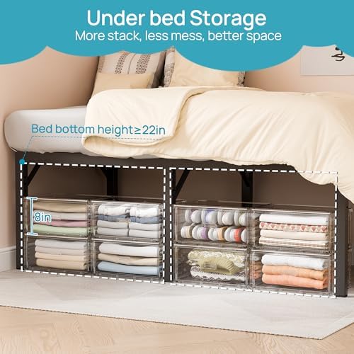 Vtopmart 4 Pack Large Clear Stackable Storage Drawers 23QT - Image 5