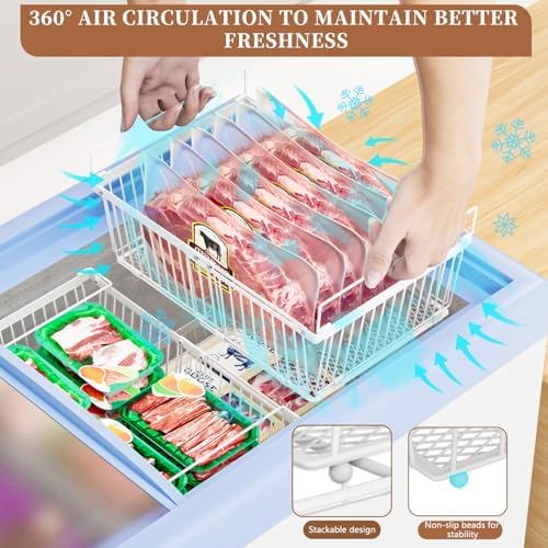 Large Freezer Organizer Bins for 10 to 20 Cu.Ft,3 Pack , Leak-Proof Bottom - Image 6