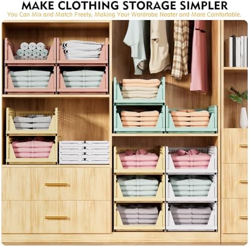 5 Pack Closet Organizer Basket, Closet Organizers and Storage, Green - Image 4