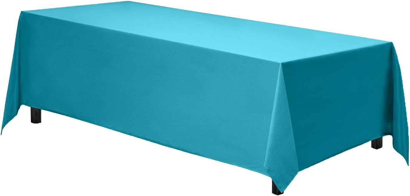 Gee Di Moda Rectangle Tablecloth - 90 x 156 Inch Caribbean Table Cloth for 8 Foot Table with Floor-Length Drop - Heavy Duty Washable Fabric - 8 Ft Buffet Table, Holiday Party, Wedding & Baby Shower