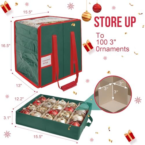 Christmas Ornament Storage Box,5 Tier Holds Up to 100-3” Holiday Décor - Image 6