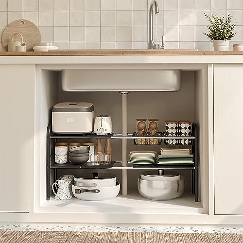 Under Sink Organizers and Storage,Expandable under cabinet organizer Shelf - Image 5