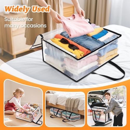 BlissTotes Moving Bags 40L 8PCS, Clear Clothes Storage Under Bed Storage - Image 5