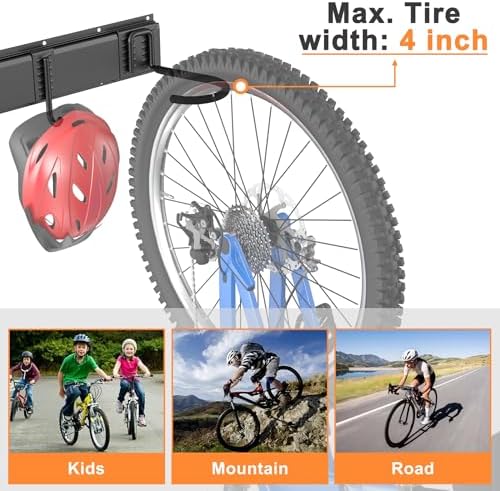 TORACK Wall Mounted Bike Storage Rack, Vertical Bikes Storage for Garage - Image 3