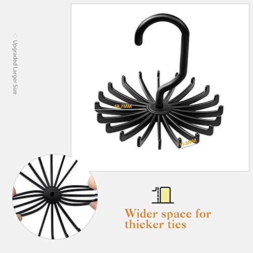 IPOW 2 Pack Updated Twirl Tie Rack Belt Hanger Holder Hook for Closet Organizer Storage - Image 4