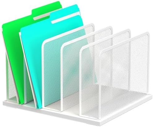 Kuntine.B 5-Section Upright Desk File Organizer White 1 Pack by KuntineB