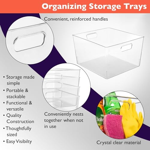ClearSpace Clear Plastic Storage Bins for Kitchen, Fridge, Pantry, 2 Pack - Image 4