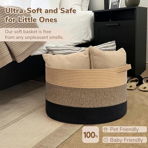 INDRESSME XXXLarge Woven Rope Blanket Basket Living Room, 90L - Image 6